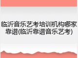 临沂音乐艺考培训机构哪家靠谱(临沂靠谱音乐艺考)