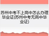 苏州中考不上高中怎么办理毕业证(苏州中考无高中毕业证)