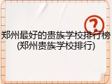 郑州最好的贵族学校排行榜(郑州贵族学校排行)