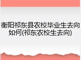 衡阳祁东县农校毕业生去向如何(祁东农校生去向)