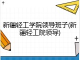 新疆轻工学院领导班子(新疆轻工院领导)