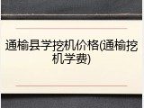 通榆县学挖机价格(通榆挖机学费)