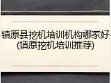 镇原县挖机培训机构哪家好(镇原挖机培训推荐)