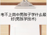 考不上高中男孩子学什么最好(男孩学技术)