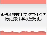 索卡科技技工学校有什么黑历史(索卡学校黑历史)