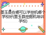 墨玉县在哪可以学挖机哪个学校好(墨玉县挖掘机培训学校)
