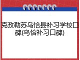 克孜勒苏乌恰县补习学校口碑(乌恰补习口碑)