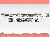 西宁湟中县数控编程培训班(西宁数控编程培训)