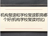 机构复读和学校复读职高哪个好(机构学校复读对比)