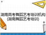 湖南高考舞蹈艺考培训机构(湖南舞蹈艺考培训)