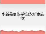 永新县贵族学校(永新贵族校)