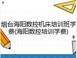 烟台海阳数控机床培训班学费(海阳数控培训学费)