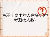 考不上高中的人有多少(中考落榜人数)