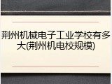 荆州机械电子工业学校有多大(荆州机电校规模)