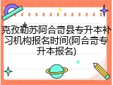 克孜勒苏阿合奇县专升本补习机构报名时间(阿合奇专升本报名)