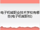 电子机械职业技术学校有哪些(电子机械职校)