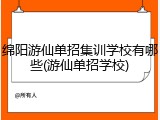 绵阳游仙单招集训学校有哪些(游仙单招学校)