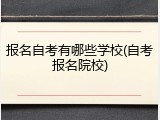 报名自考有哪些学校(自考报名院校)
