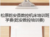 松原乾安县数控机床培训班学费(乾安数控培训费)