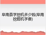 阜南县学挖机多少钱(阜南挖掘机学费)