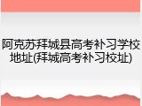 阿克苏拜城县高考补习学校地址(拜城高考补习校址)