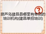 葫芦岛建昌县哪里有单招的培训机构(建昌单招培训)