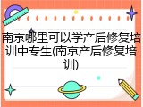 南京哪里可以学产后修复培训中专生(南京产后修复培训)