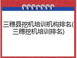 三穗县挖机培训机构排名(三穗挖机培训排名)