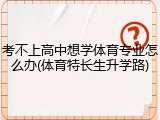 考不上高中想学体育专业怎么办(体育特长生升学路)