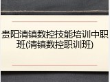 贵阳清镇数控技能培训中职班(清镇数控职训班)