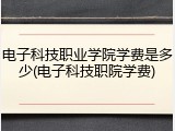 电子科技职业学院学费是多少(电子科技职院学费)