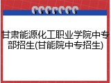 甘肃能源化工职业学院中专部招生(甘能院中专招生)