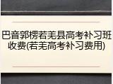 巴音郭楞若羌县高考补习班收费(若羌高考补习费用)