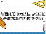 陕西咸阳电力技校技校校长是谁(咸阳电力技校校长)