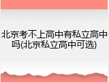 北京考不上高中有私立高中吗(北京私立高中可选)