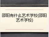 邵阳有什么艺术学校(邵阳艺术学校)