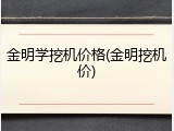 金明学挖机价格(金明挖机价)