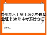 宿州考不上高中怎么办理毕业证书(宿州中考落榜办证)