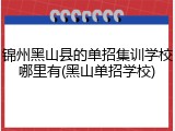 锦州黑山县的单招集训学校哪里有(黑山单招学校)