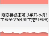 刚察县哪里可以学开挖机?学费多少?(刚察学挖机费用)