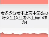考多少分考不上高中怎么办呀女生(女生考不上高中咋办)