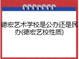 德宏艺术学校是公办还是民办(德宏艺校性质)