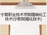宁夏职业技术学院精细化工技术(宁职院精化技术)