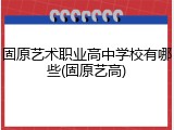 固原艺术职业高中学校有哪些(固原艺高)