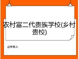 农村富二代贵族学校(乡村贵校)