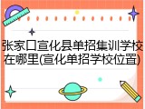 张家口宣化县单招集训学校在哪里(宣化单招学校位置)
