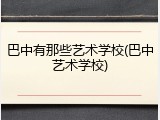 巴中有那些艺术学校(巴中艺术学校)