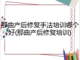 那曲产后修复手法培训哪个好(那曲产后修复培训)