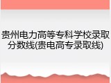 贵州电力高等专科学校录取分数线(贵电高专录取线)