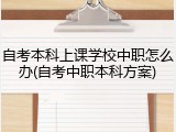 自考本科上课学校中职怎么办(自考中职本科方案)